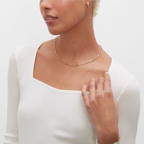 Club Monaco Cream Ribbed Long Sleeve Top Size L - Picture 6 of 16